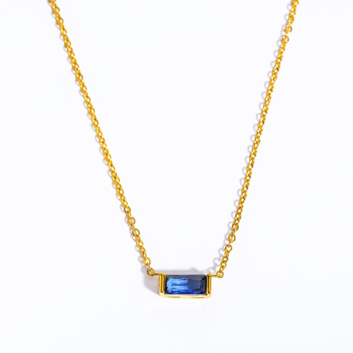 September Birthstone Baguette Necklace