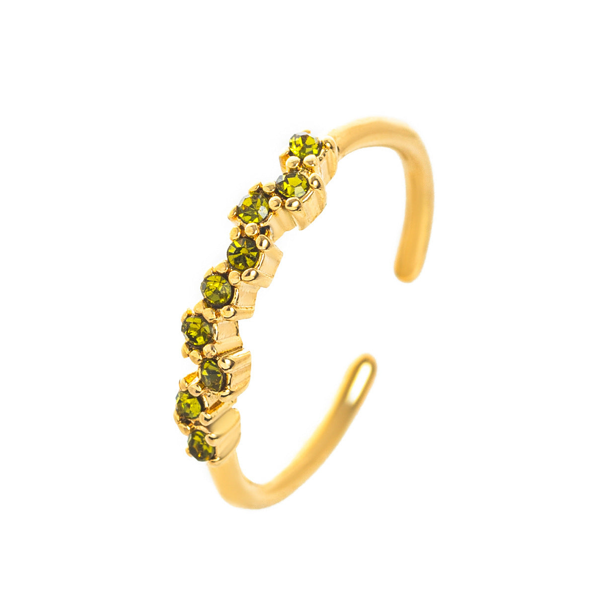 August birthstone Row Ring
