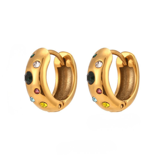 Confetti Huggie Hoop Earrings