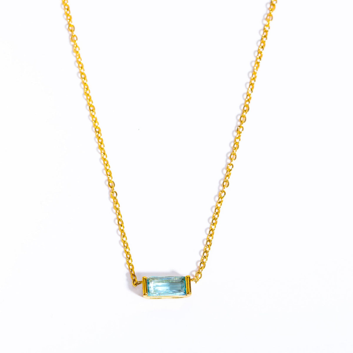 December Birthstone Baguette Necklace