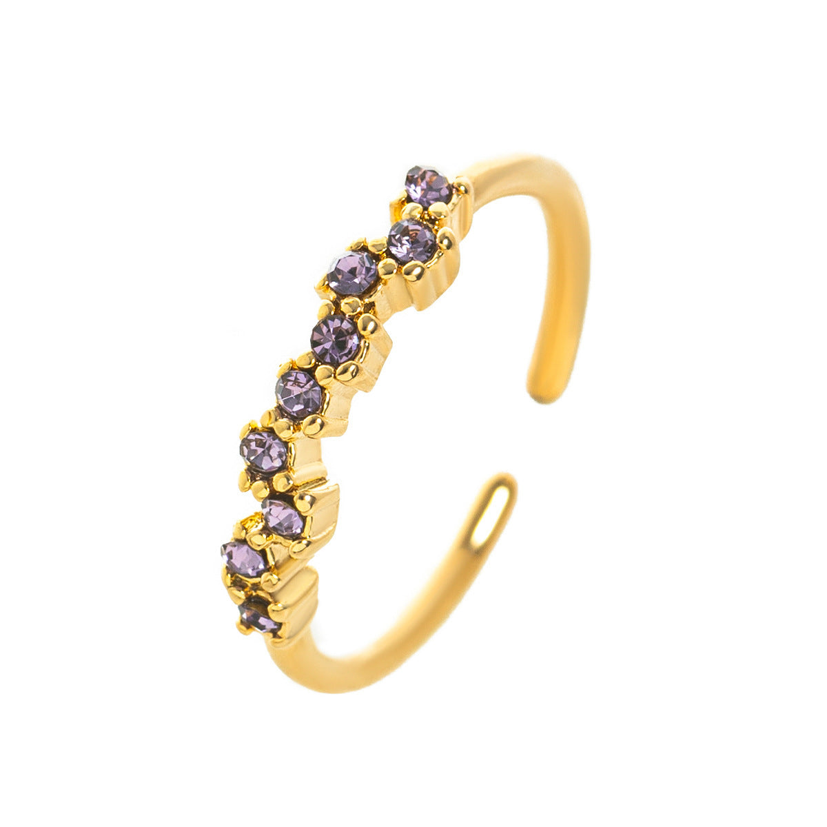February birthstone Row Ring