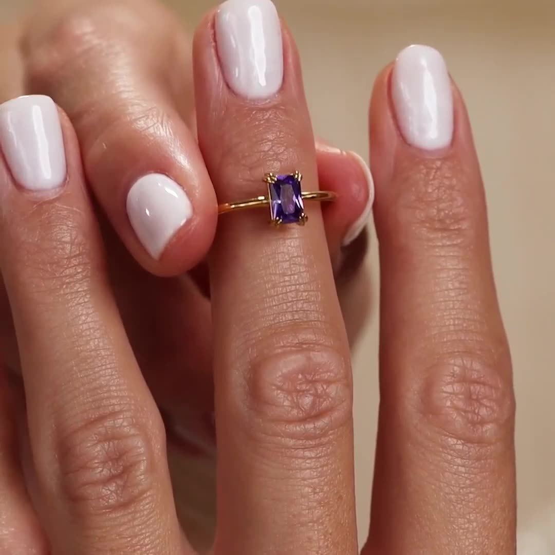 Birthstone Solitaire Ring