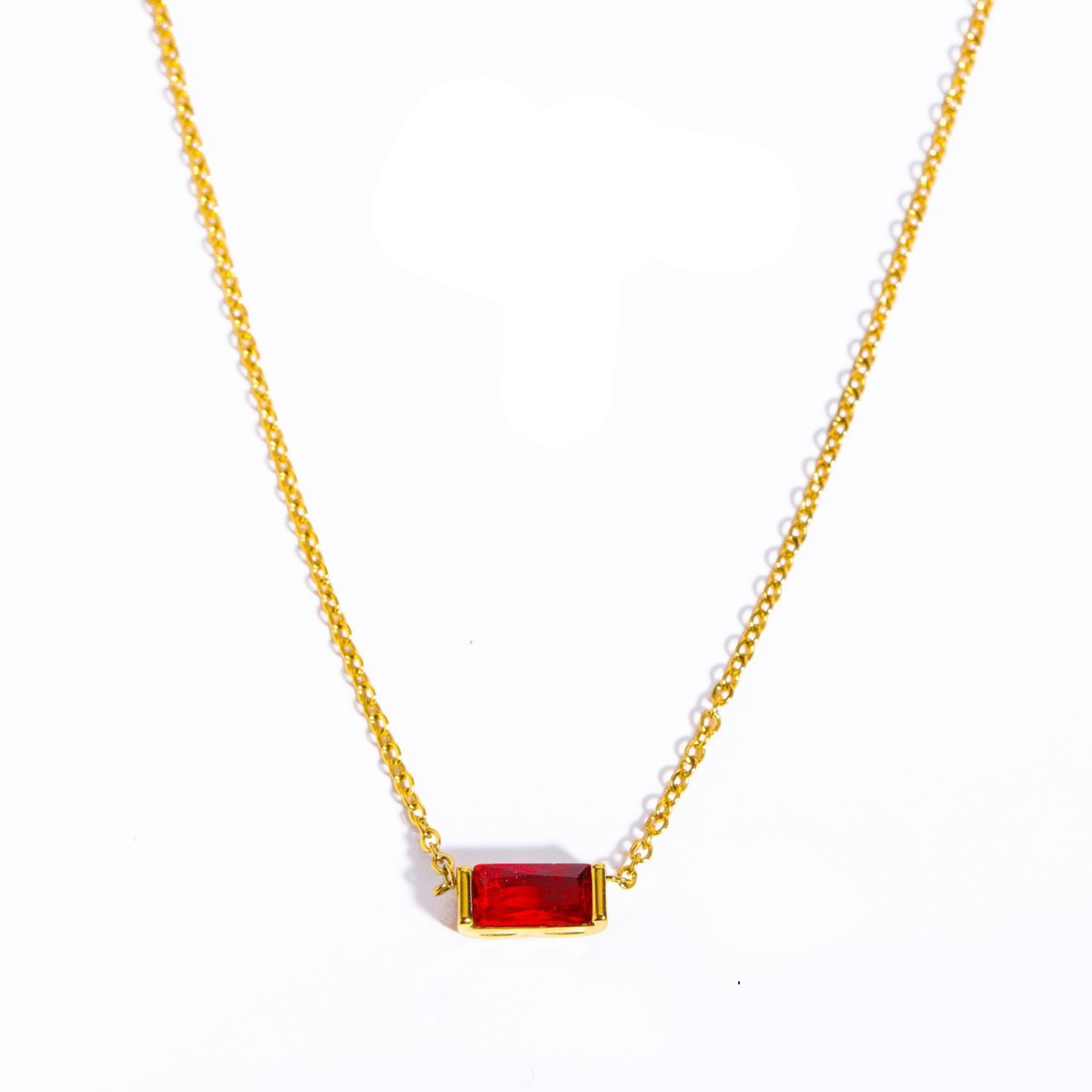 January Birthstone Baguette Necklace