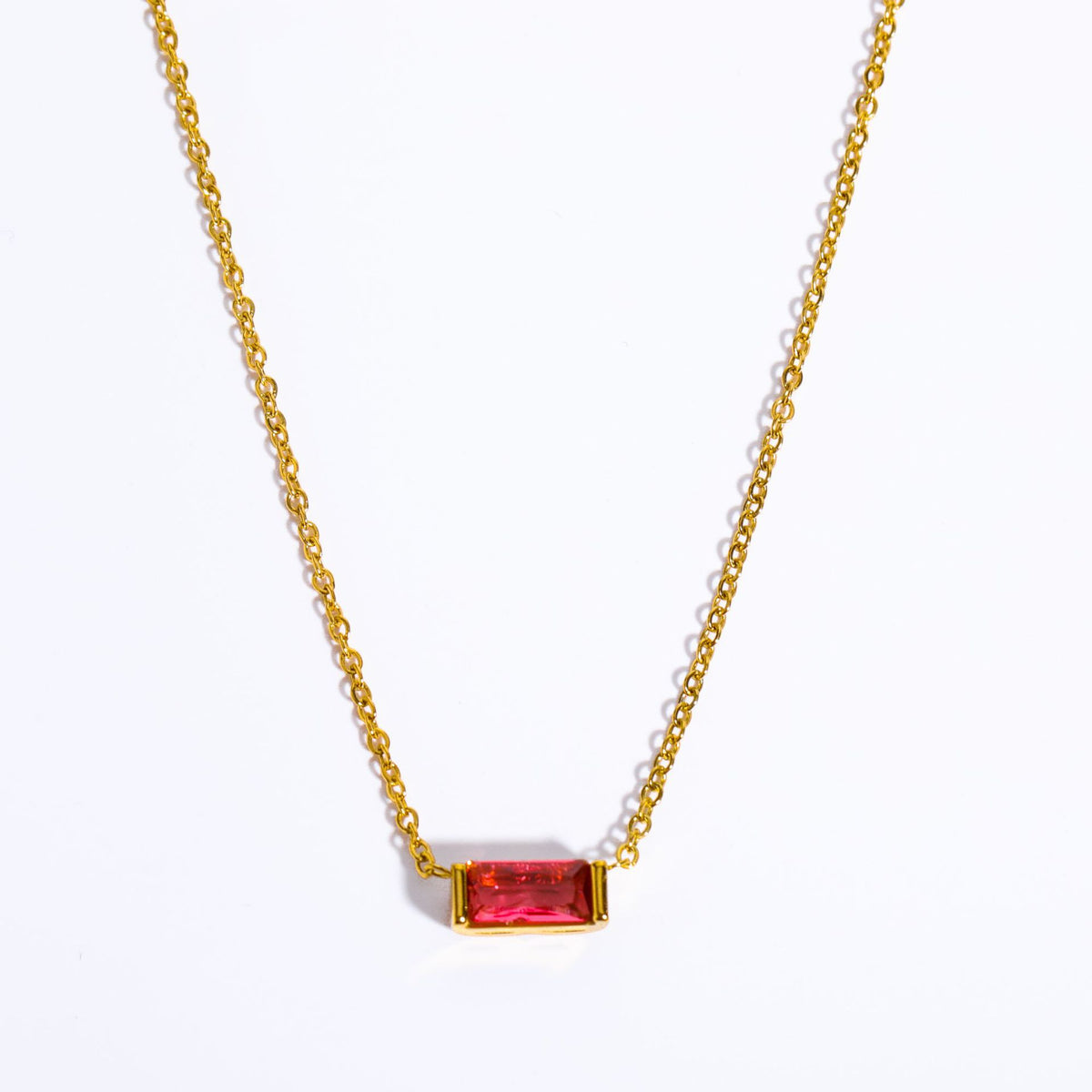 July Birthstone Baguette Necklace
