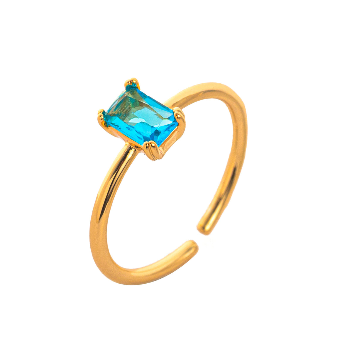 March birthstone Solitaire Ring