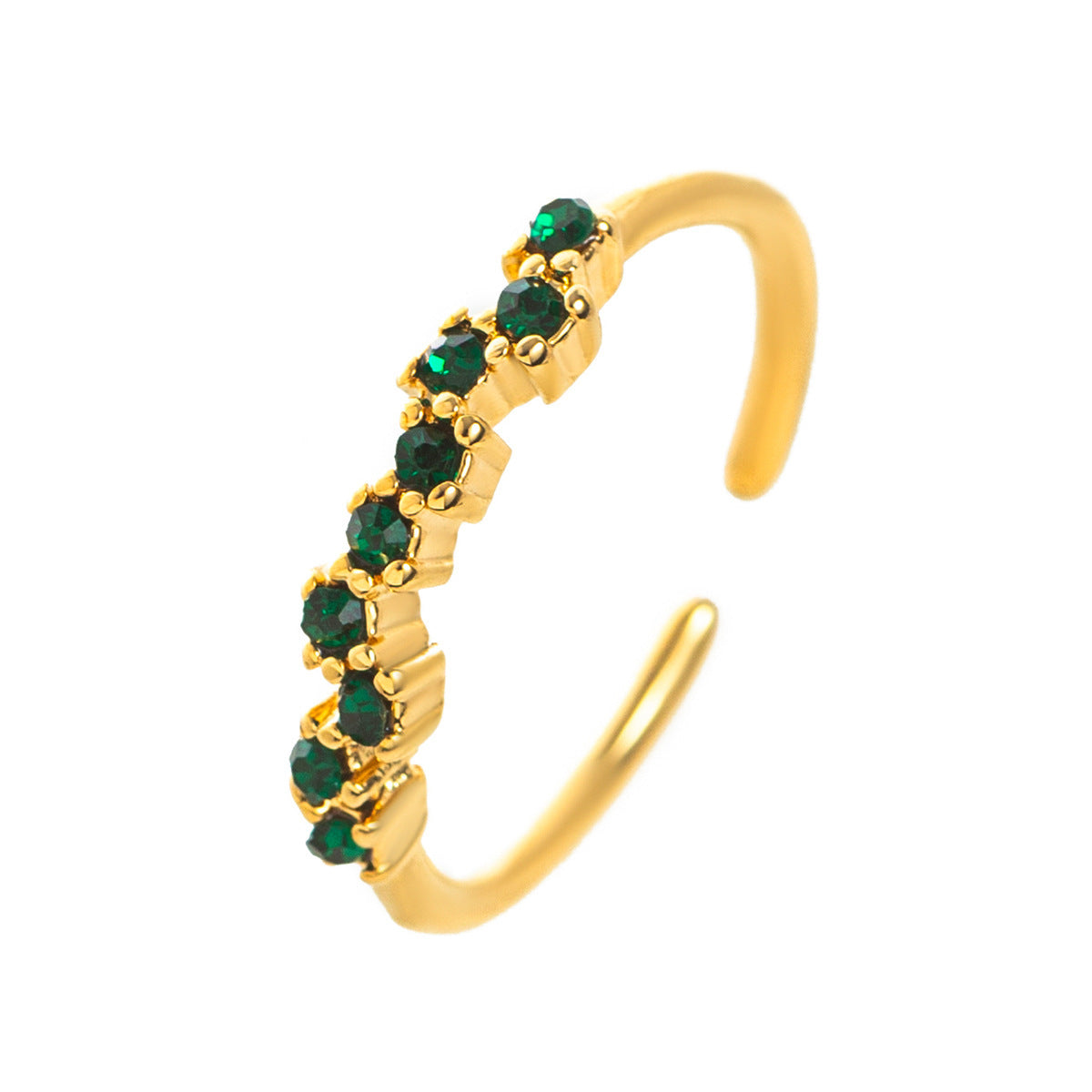 May birthstone Row Ring