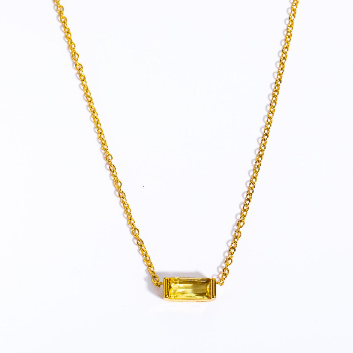 November Birthstone Baguette Necklace