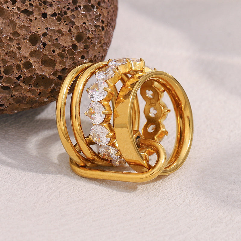 Golden Luxe Stacked Ring Set