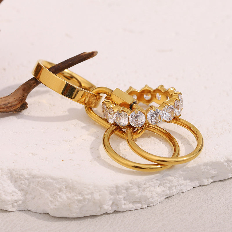 Golden Luxe Stacked Ring Set