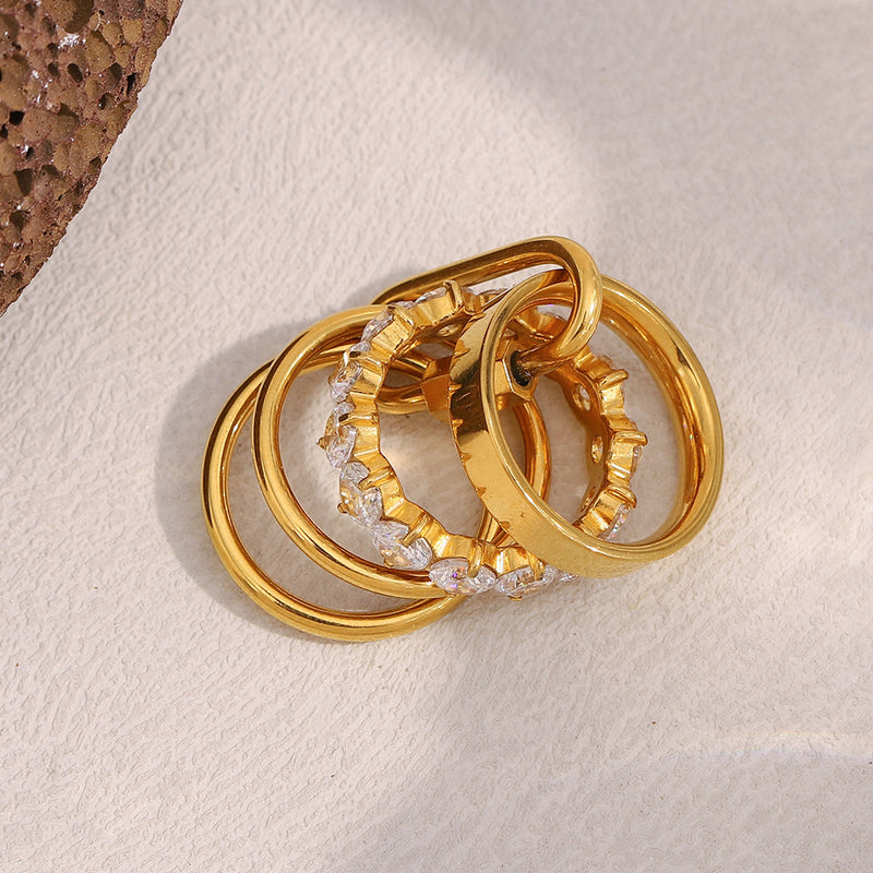 Golden Luxe Stacked Ring Set