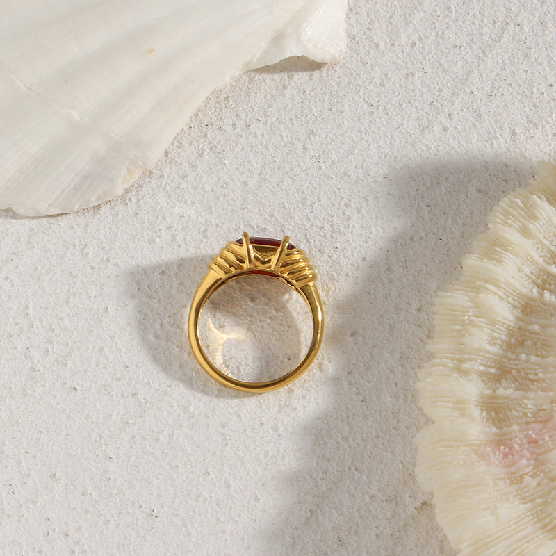 Oval Zircon Statement Ring