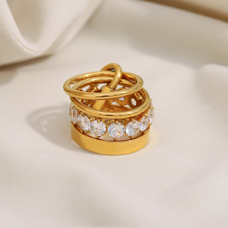 Golden Luxe Stacked Ring Set