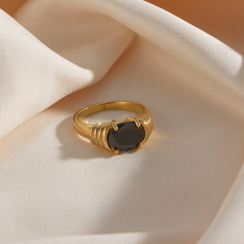 Oval Zircon Statement Ring